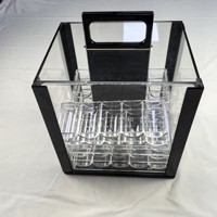 Boîte de rangement en acrylique grande capacité pour 1000 jetons, portable avec poignée supérieure, plateau à jetons amovible, compatible avec les jetons de poker de 40 mm et 43 mm, pour jeux de table de loisirs
