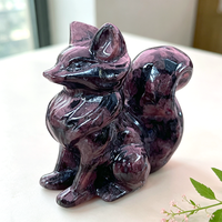 Figurine de renard sculptée à la main en pierre précieuse naturelle de 6 cm, statue d'animal en pierre semi-précieuse mixte, cristal de guérison, décoration, cadeau