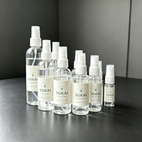 Bouteilles de voyage en plastique PET transparent personnalisables avec logo, 30 ml, 50 ml, 60 ml, vides, pour cosmétiques, alcool, parfum, vaporisateur fin, pompe