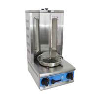 Machine à Kebab et Shawarma Automatique Crownwing Doner Robot, Rôtissoire à Dinde, Barbecue 3 Brûleurs en Acier Inoxydable 5000W+ Silencieuse 1-3