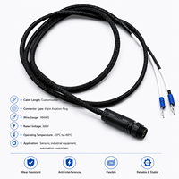 Ensemble de câbles de raccordement pour alimentation électrique avec connecteur aviation étanche à 4 broches, terminal à fourche et gaine tressée, vente en gros