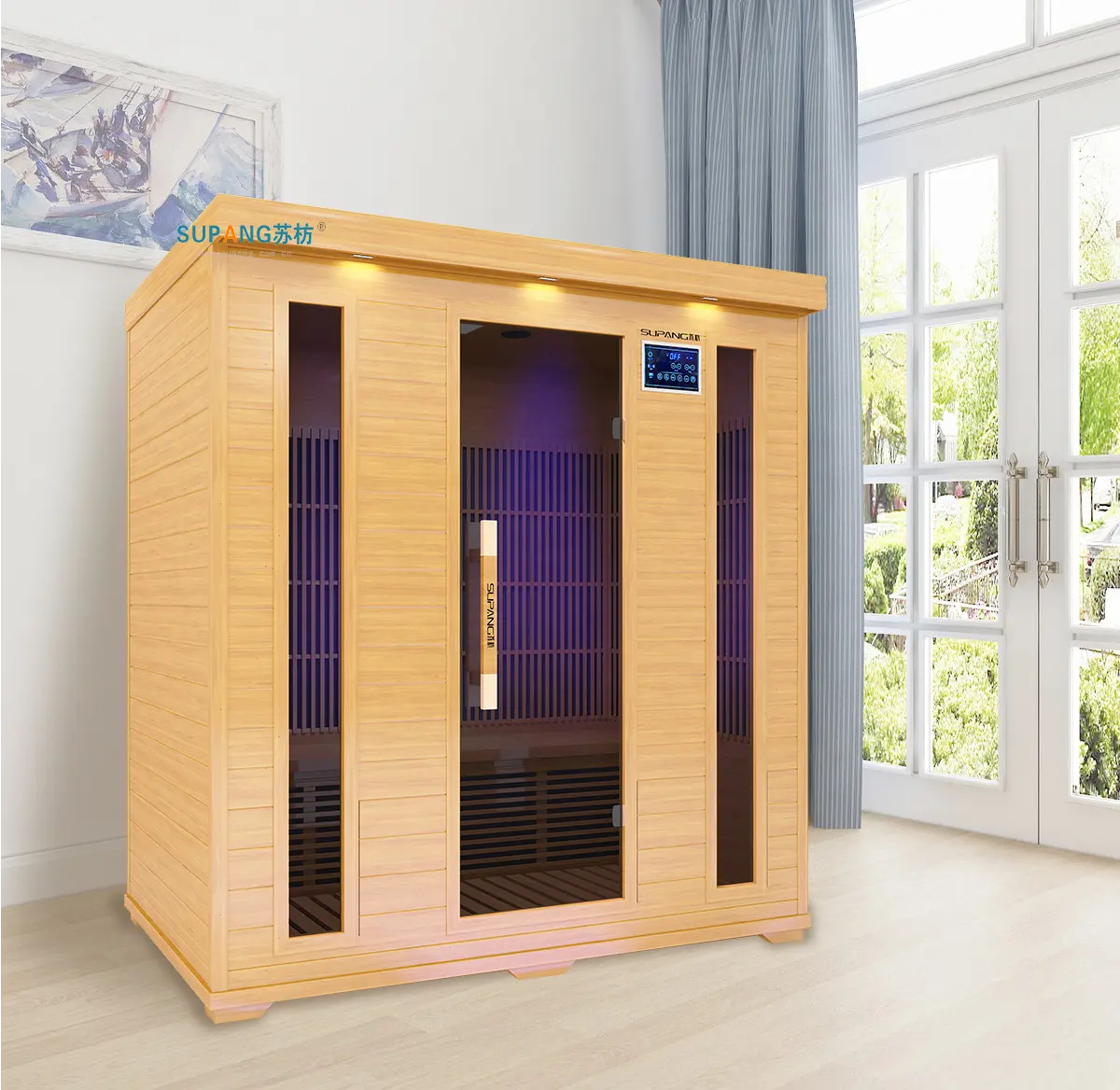 4 persone sauna in legno e lussuosa famiglia massaggio completo del corpo sauna relax acquisto lontano infrarosso