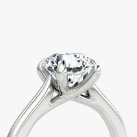 Bague de fiançailles en or massif 10K/14K/18K avec diamant de laboratoire cultivé CVD/HPHT VVS certifié IGI, taille ronde 0,5-3 carats, double rangée, style solitaire