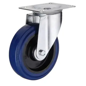 WBD Blue Heavy Duty Rubber Castor Wheel / Elastic Wheel