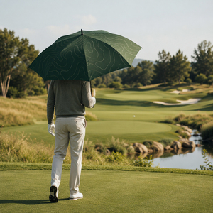 Parapluie de golf entièrement automatique personnalisé en tube de fer, impression de lignes de contour de parcours de golf, protection UV, diamètre ouvert 120 cm, sports de plein air - Product Image 4