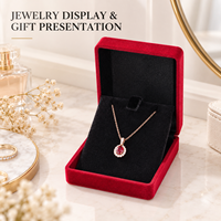 Boîte cadeau pour bijoux, boîte d'emballage en plastique rouge et noir pour collier, pendentif, boucles d'oreilles, bague, présentoir