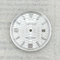 Cadran de montre lumineux vert de 33.8mm, pour mouvement automatique NH35, pièce modifiée