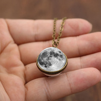 Le plus récent système solaire univers planète pendentif collier créatif boule de verre galaxie pendentif collier