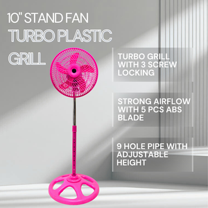 Customized <b>Air</b> <b>Cooling</b> Stand <b>Fan</b> 10 Inch Turbo Grill 5 Plastic Blade Fully Color 110V - Product Image 6