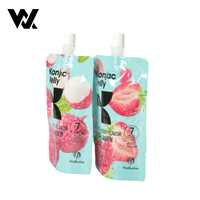 Herbruikbare plastic verpakking met tuit, 250ml, voor Koreaans koffie-appel-mango fruitsap, op maat bedrukt