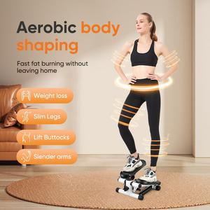 Steppers pour l'exercice à la maison, mini stepper d'escalier avec bandes de résistance, stepper torsadé à hauteur réglable avec capa de chargement de 350lb - Product Image 1