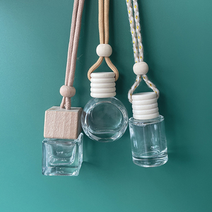 Botol kaca Diffuser, stok besar 8ml klip ventilasi persegi otomatis minyak esensial parfum udara mobil - Product Image 5