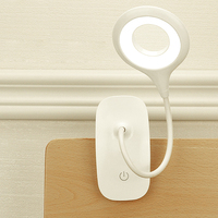 Lampe led de lecture à piles au lithium, avec pince, USB, à tête ronde, lumière moderne, pour bureau, 1200mAh