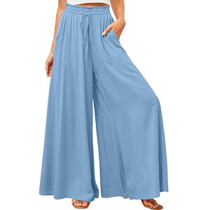 Lote de stock Culottes largos para mujer, cintura elástica, <span class=keywords><strong>pantalones</strong></span> holgados de gran tamaño para mujer - Product Image 1