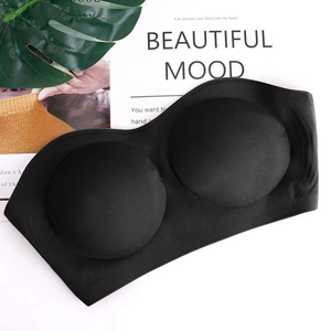 <span class=keywords><strong>Reggiseno</strong></span> Invisibile da Donna Imbottito, Senza Spalline, con Chiusura Laterale e <span class=keywords><strong>Ganci</strong></span> Regolabili, Top a Fascia con Spalline Incrociate sul Retro - Product Image 4