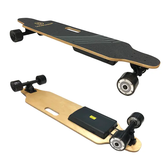 देव कारखाने बिजली स्केटबोर्ड Longboard 800w दोहरी रिमोट और बदली के साथ हब मोटर पहिया त्वचा के लिए बिक्री सस्ते कीमत