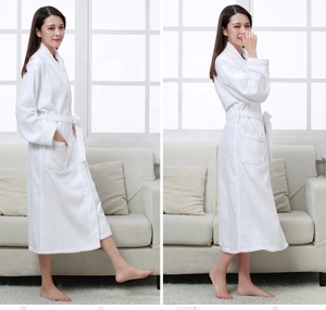 Peignoir en éponge 100% coton pour hommes et femmes, vêtement <span class=keywords><strong>de</strong></span> nuit unisexe solide, long, peignoir, <span class=keywords><strong>robe</strong></span> <span class=keywords><strong>de</strong></span> <span class=keywords><strong>chambre</strong></span>, hôtel 5 étoiles - Product Image 2