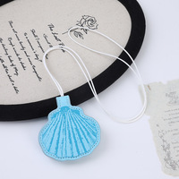 Pendentif Coquillage Océanique, Collier, Pendentif de Sac, Rangement pour Lunettes de Soleil, Style Couple, Cadeau Haut de Gamme, Porte-clés Photo Numérique en Cuir PU