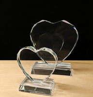 Fabrication en gros de trophées personnalisés en forme de cœur, romantiques, en cristal K9 transparent