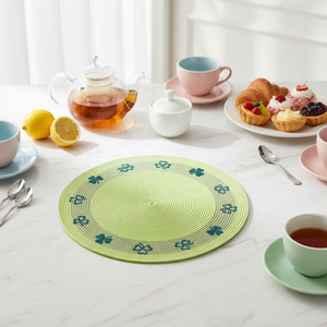 Factory Direct Wholesale Handmade Woven PP Mug Mat Insulated Eco-Friendly Kitchen Placemat 4-Piece Set American Modern EM15 Eco- - Product Image 1
