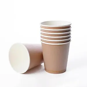 卸売高品位環境にやさしいカスタムロゴ印刷段ボールカップ使い捨て生分解性クラフト紙コーヒーカップ蓋付き