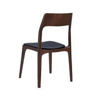 Chaise de salle à manger contemporaine en bois massif courbé avec siège rembourré pour restaurant, café, hôtel