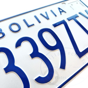 Placas de Matrícula Personalizadas de Aleación de Aluminio 3D en Relieve para Vehículos en Bolivia - Product Image 1