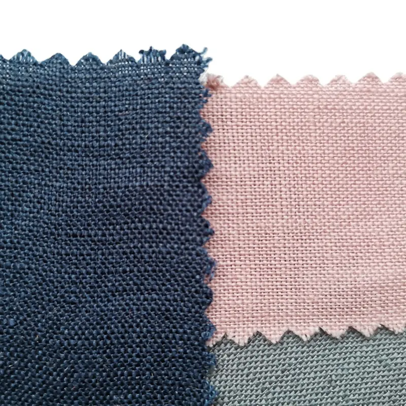 100% keten düz boyalı 180gsm kumaş keten elyaf renk sürdürülebilir kalın bez 1A99