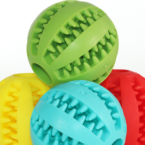 In gomma morbida naturale cucciolo di animali da compagnia auto-alimentazione giocattoli da masticare cane che perde trattare palla giocattolo per la pulizia dei denti formazione - Product Image 3