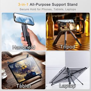 New Aluminum Alloy 360 Rotating Adjustable Universal Travel Multiple Use Magnetic Phone Holder Laptop <b>Tablet</b> Tripod <b>Stand</b> - Product Image 2