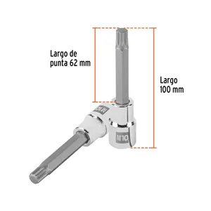 Juego de 6 Llaves de Tubo Largas Bristol M10, Accionamiento de 1/2'', TRUPER - Product Image 3