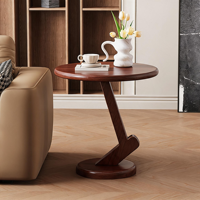 Table basse d'angle en bois massif, style moderne et minimaliste, directement de l'usine, idéale pour les salons, les petits appartements et les balcons.