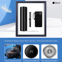 Fabricant Flacon sous vide + stylo + batterie externe avec support de téléphone Coffret cadeau d'entreprise