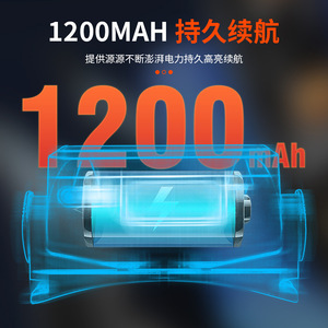 Headlamp Led Rechargeable Type C <b>Battery</b> 1200 MAh White <b>Light</b> Outdoor Fishing Running COB Floodlighting - Product Image 4