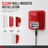 MIRO PS-223 Aksesori Sistem Alarm Kebakaran ABS Merah Pemasangan di Dinding Sirene Strobo Kebakaran Keamanan Volume Dapat Disesuaikan Dukungan Homekit Mudah