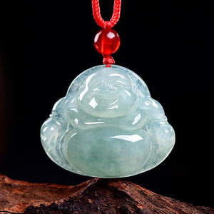 Pendentif Bouddha en jadéite naturelle du Myanmar, bijoux pour femmes, design original, style chinois, cadeau avec certificat d'évaluation FG23 - Product Image 1