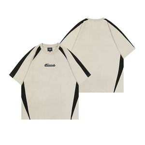 Wholesale Boxy Fit Vintage 100% Cotton Character T-<b>Shirt</b> Heavyweight Custom Plain Round Neck <b>Patchwork</b> Oversized T-<b>shirt</b> - Product Image 3