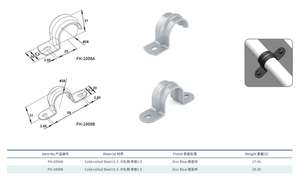 Courroie <span class=keywords><strong>de</strong></span> tuyau <span class=keywords><strong>de</strong></span> bride <span class=keywords><strong>de</strong></span> selle à deux trous rigide galvanisée en forme <span class=keywords><strong>de</strong></span> U en acier laminé à froid T1.5 - Product Image 3