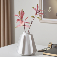 Vas Keramik Mini Art Deco Nordik Transparan dari Stoneware untuk Dekorasi Meja, Rumah, Kantor, dan Ruang Tamu