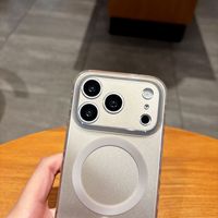 Étui de luxe magnétique pour téléphone portable iPhone 17 16 Pro Max 15 Pro, coque de protection double face avec base argentée