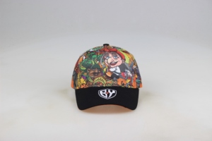 Casquette de baseball BSCI Houda Sporty Common Custom Twill avec impression numérique en relief, motif lettres, polyester/coton, boucle métallique, quatre points - Product Image 2