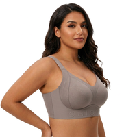 Soutien-gorge push-up sans armatures, bonnet 3/4 moulé, maintien doux, grandes tailles M à 5XL, vente en gros, brassière femme en cinq couleurs