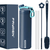 Bouteille d'eau en acier inoxydable à double paroi isolée de 18 oz, personnalisable par sublimation, anti-fuite, sans BPA, avec vide pour la salle de sport, le thé, le café