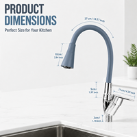 Robinet de cuisine moderne à poignée unique de marque de luxe avec logo personnalisé, flexible en acier inoxydable noir 304, à pression