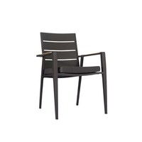 Ensemble de mobilier de jardin moderne pour patio, balcon, chaise avec accoudoirs en aluminium imperméable, ensembles de salle à manger, table de salle à manger d'extérieur, ensemble de 8 chaises empilables