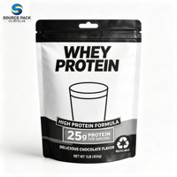 Sachets d'emballage pour poudre protéinée chocolatée pour la prise de masse, supplément hypercalorique pour la prise de poids et le développement musculaire, pochette stand-up de marque