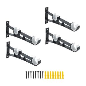 4 pezzi nero doppio asta per tenda staffe in alluminio 5m & 6m porta tenda per camera da letto nuova categoria aste per tende e rotaie - Product Image 2