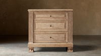 Chevets rustiques en bois massif faits à la main, style antique, avec détails de panneaux, pour l'organisation de la maison