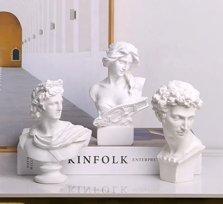ヨーロッパのヘッドバストアート彫刻部屋の装飾寝室の美的製品ギリシャのお土産石膏像