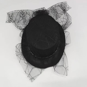 Sombrero de Malla con Plumas, Estilo Retro Europeo Occidental, Elegante, Negro, para Fiestas Formales, Transpirable, con Protección Solar, de Poliéster, para Mujer - Product Image 5